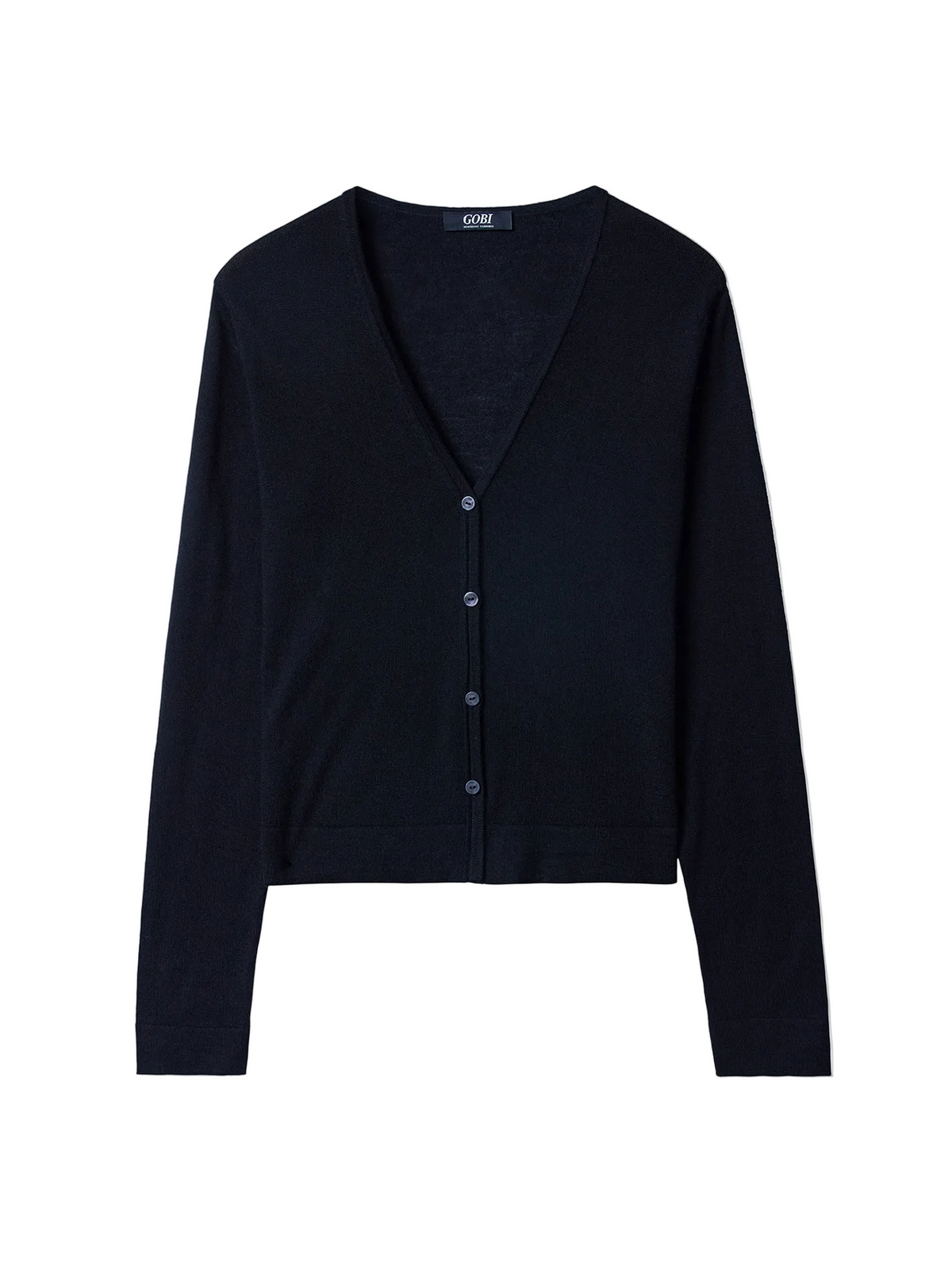 Lightweight Cashmere Silk Cardigan — Graphite Black