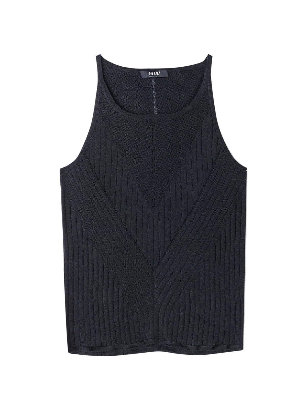 Sleeveless Silk Cashmere Top — Graphite Black