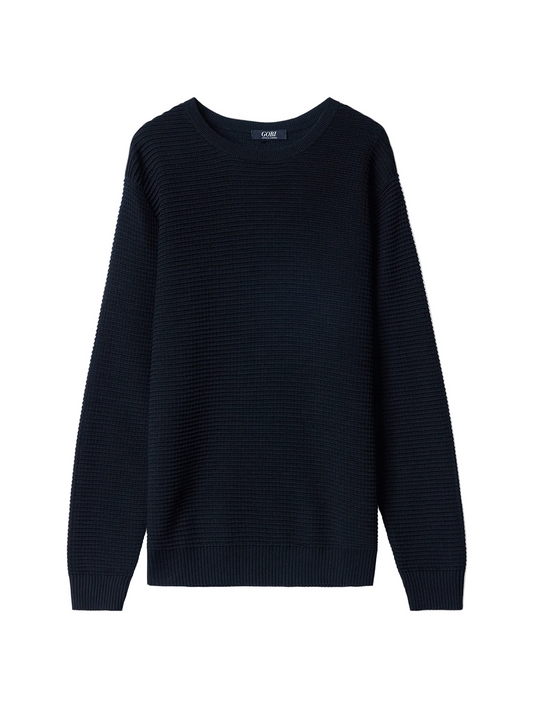 Textured-knit Silk Cashmere Sweater — Graphite Black