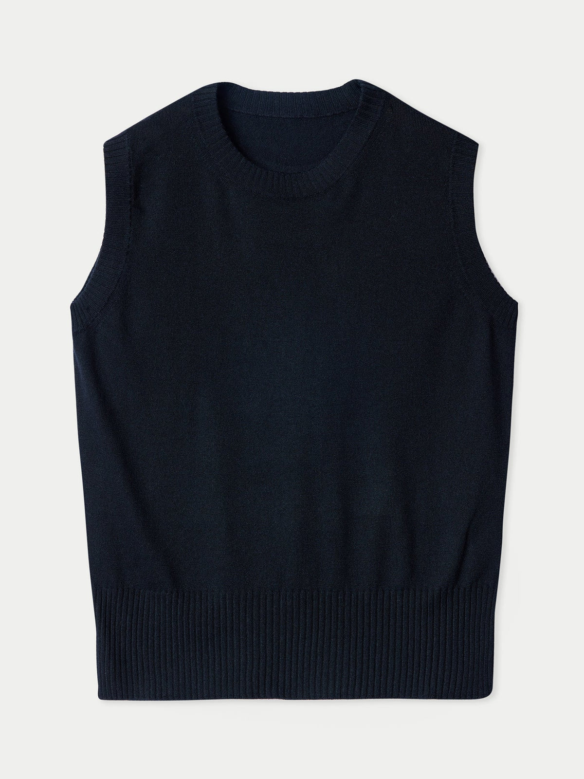 Cashmere Silk Sleeveless Top — Graphite Black