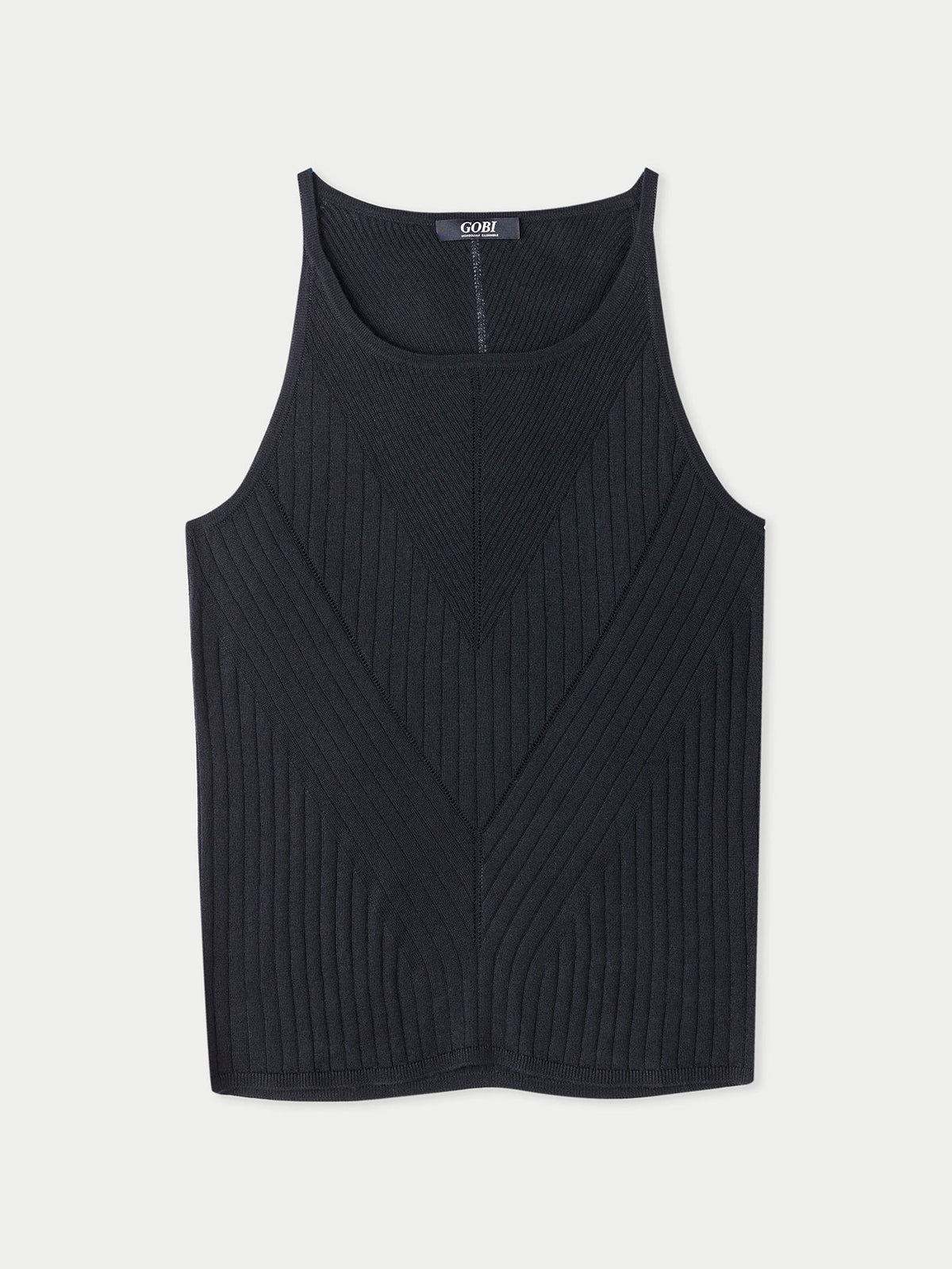Sleeveless Silk Cashmere Top — Graphite Black