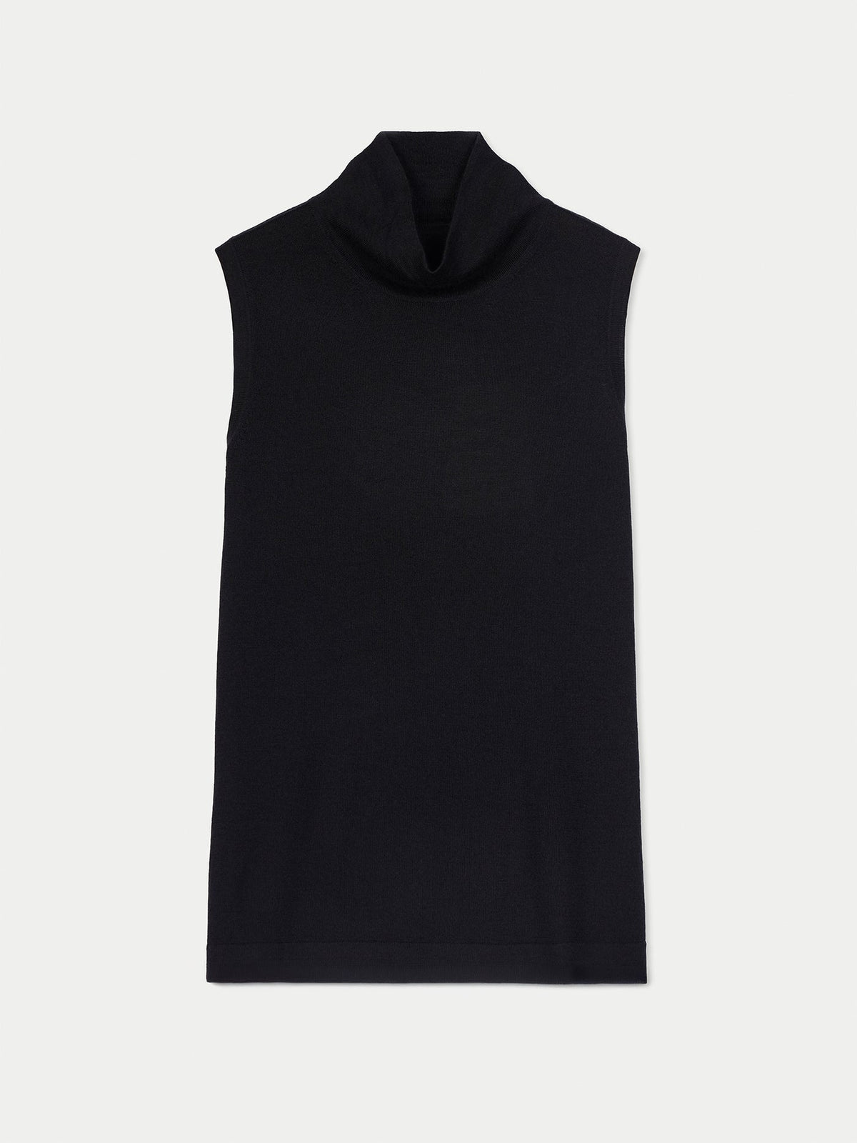 Cashmere Silk High-neck Top — Graphite Black