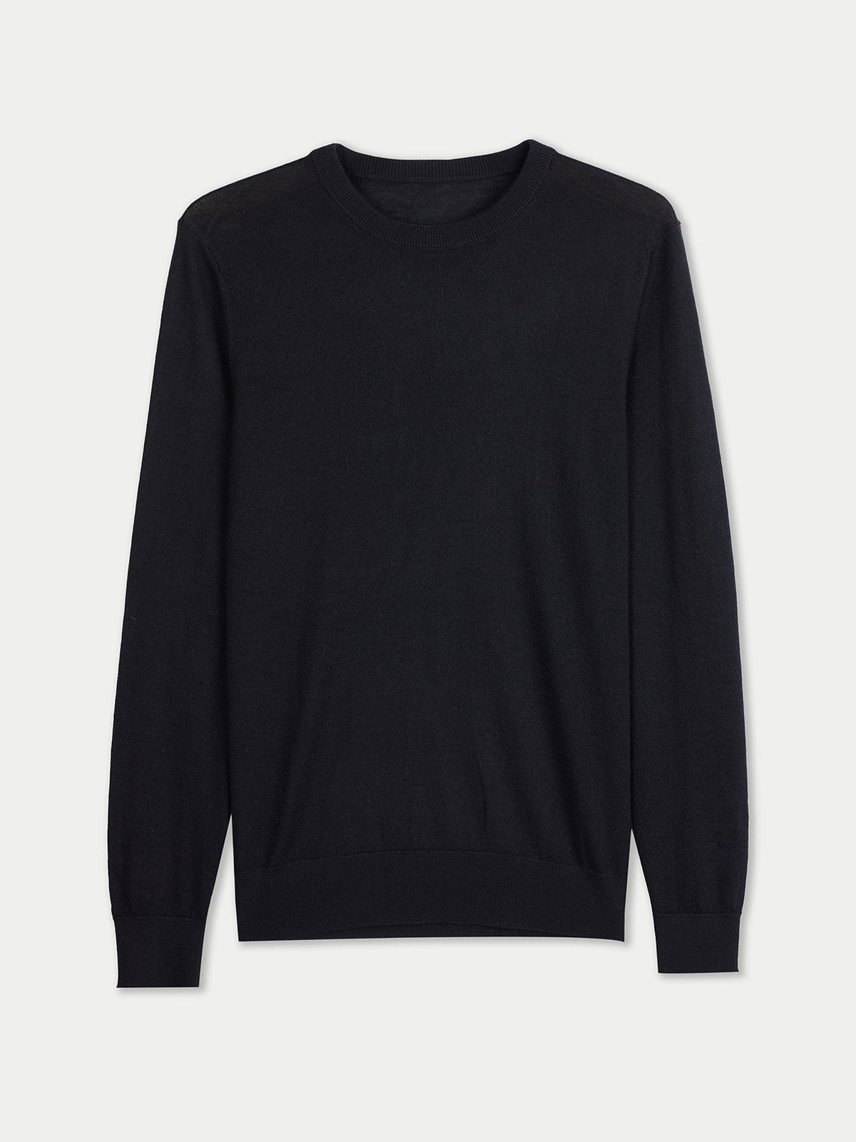 Cashmere Silk C-neck Sweater — Graphite Black