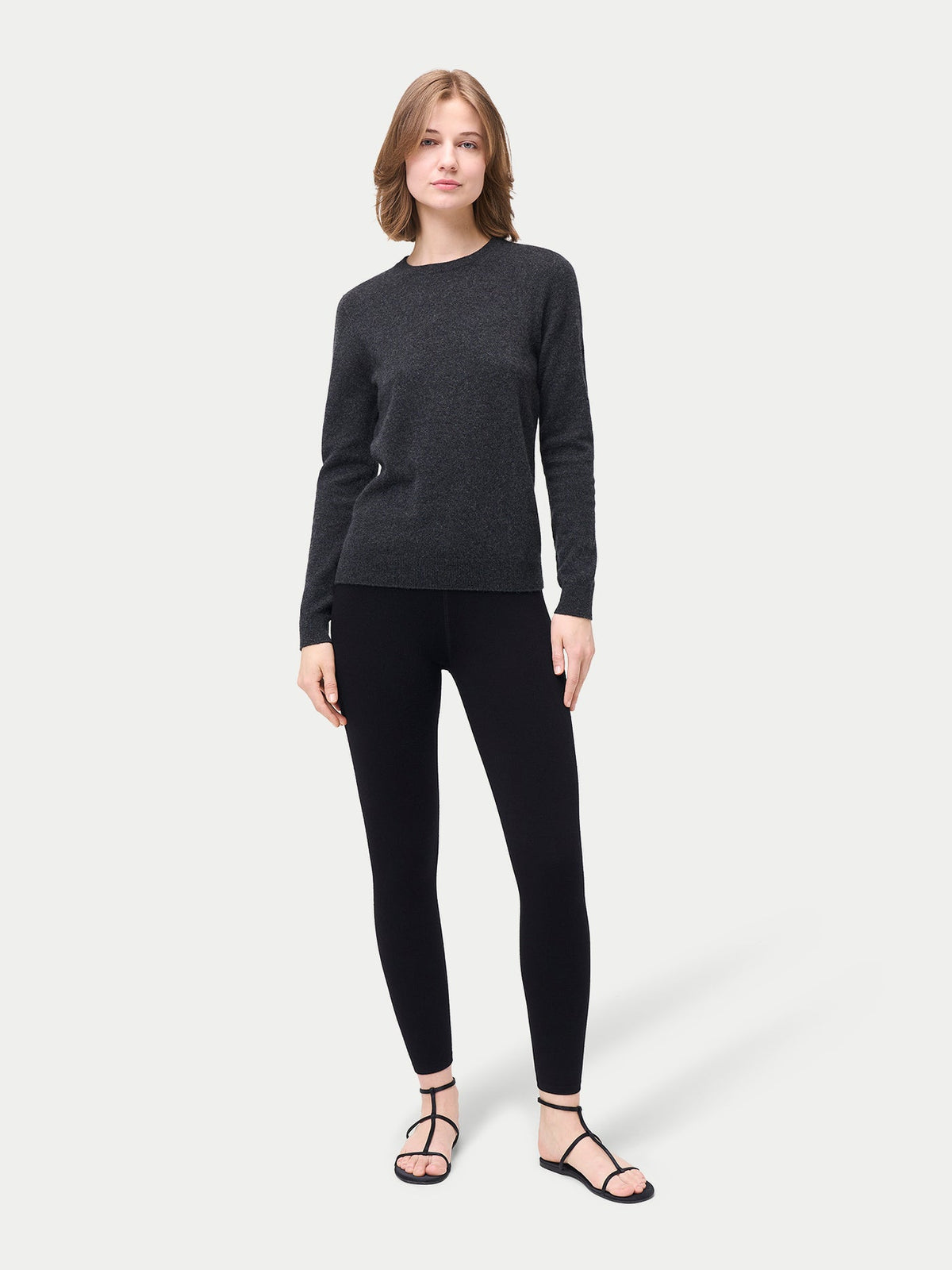 Women's Silk Cashmere Leggings — Graphite Black