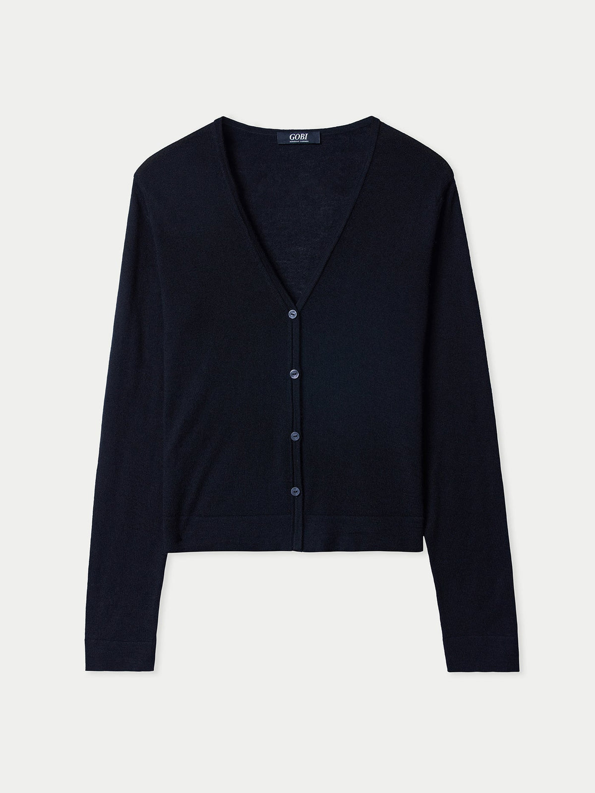 Lightweight Cashmere Silk Cardigan — Graphite Black