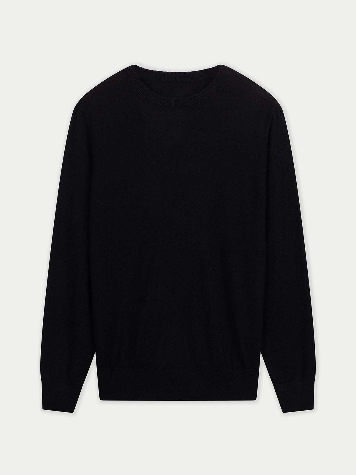 Women C-neck Cashmere Sweater — Graphite Black