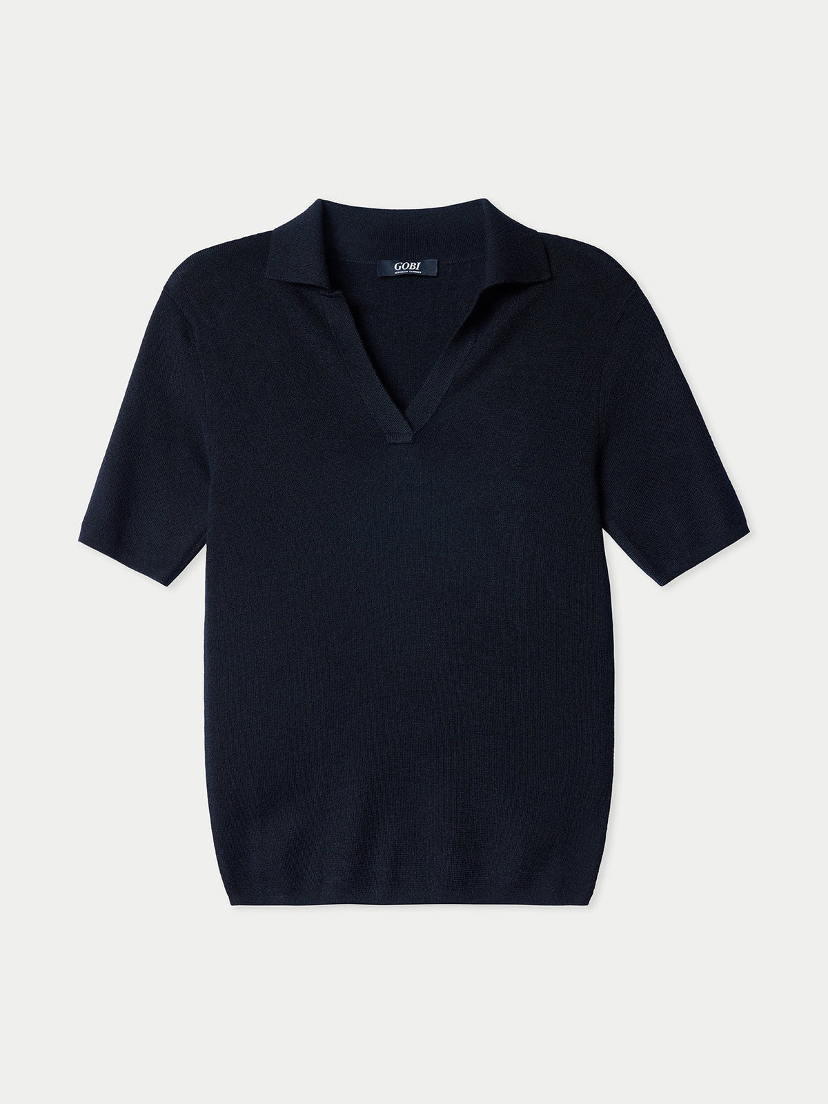Cashmere Silk Women's Polo Shirt — Graphite Black