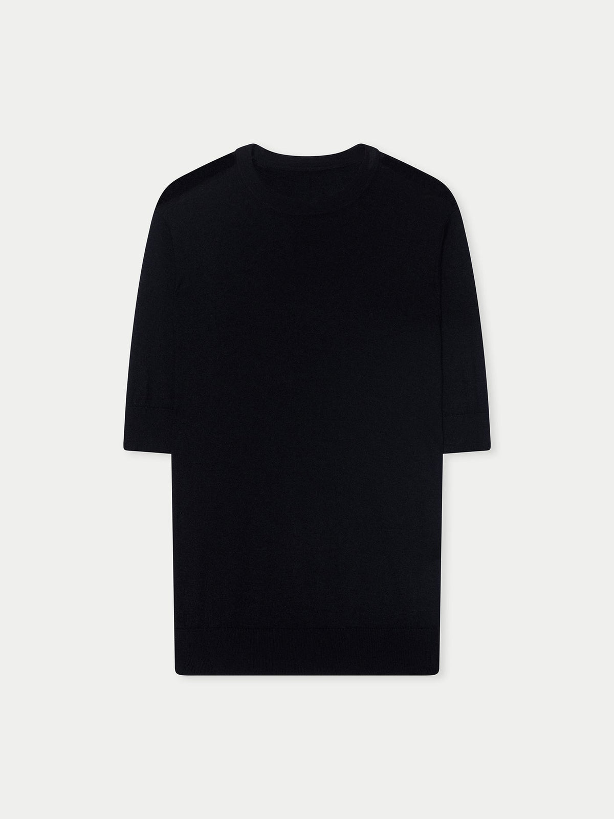 Silk Cashmere Crew Neck T-shirt — Graphite Black