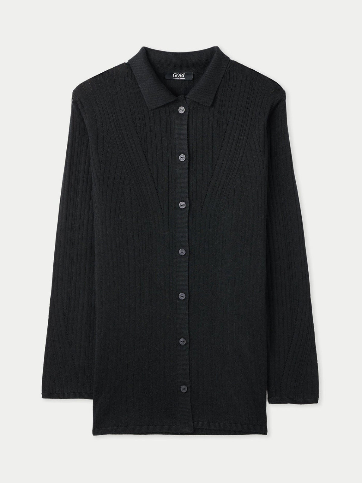 Silk Cashmere Cardigan — Graphite Black