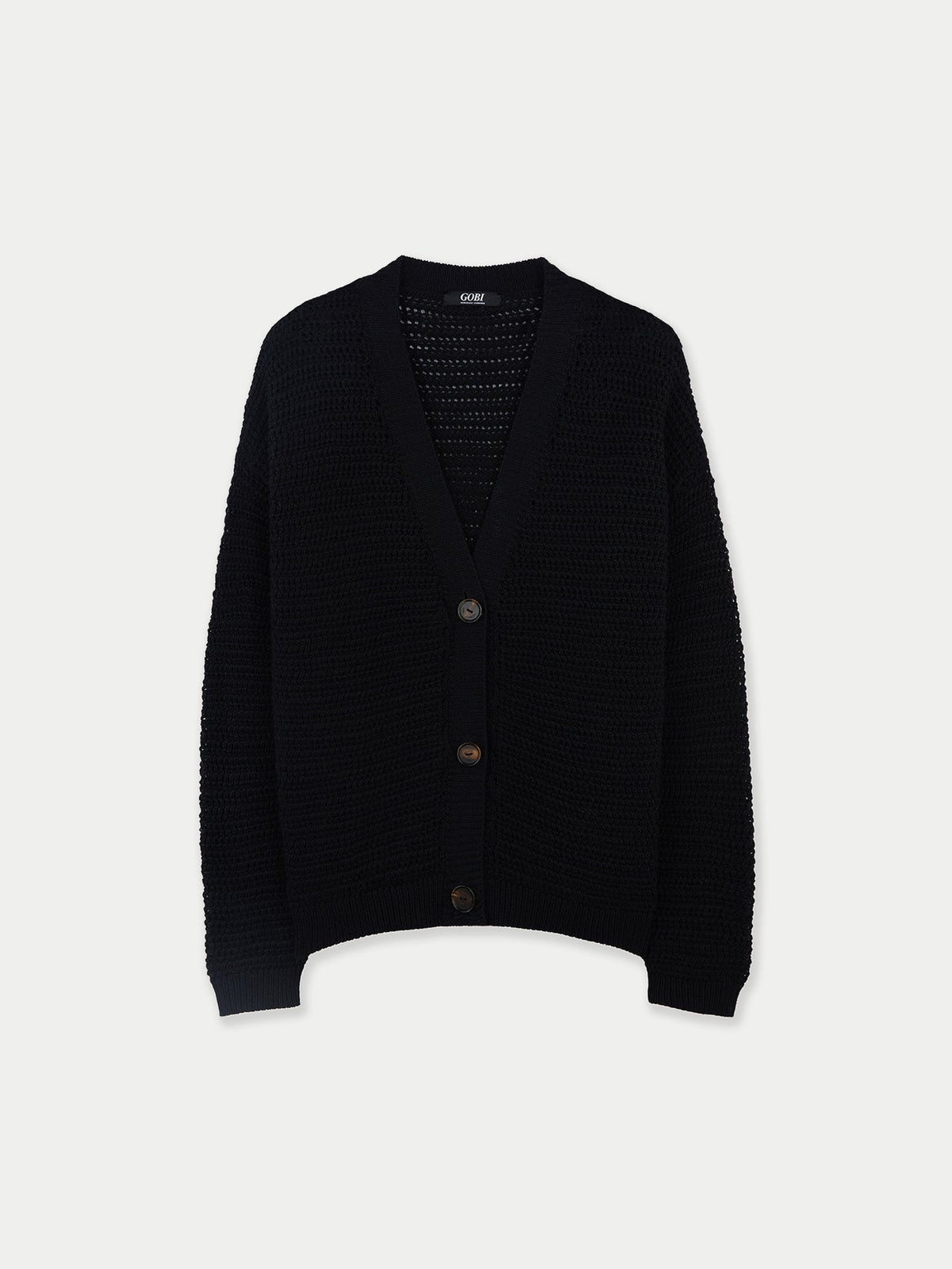 Cotton Cashmere Cardigan — Graphite Black