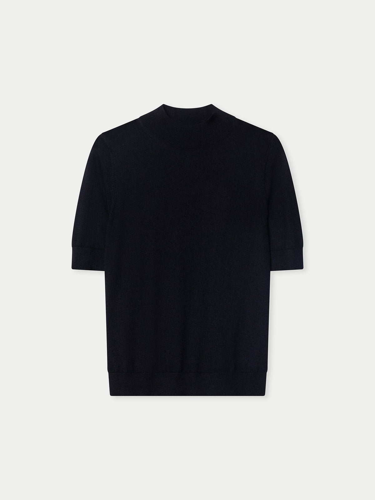 Cashmere Silk Shirt With High Neck — Graphite Black