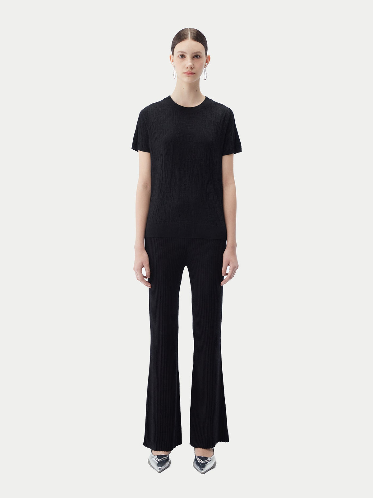 Silk Cashmere T-shirt — Graphite Black