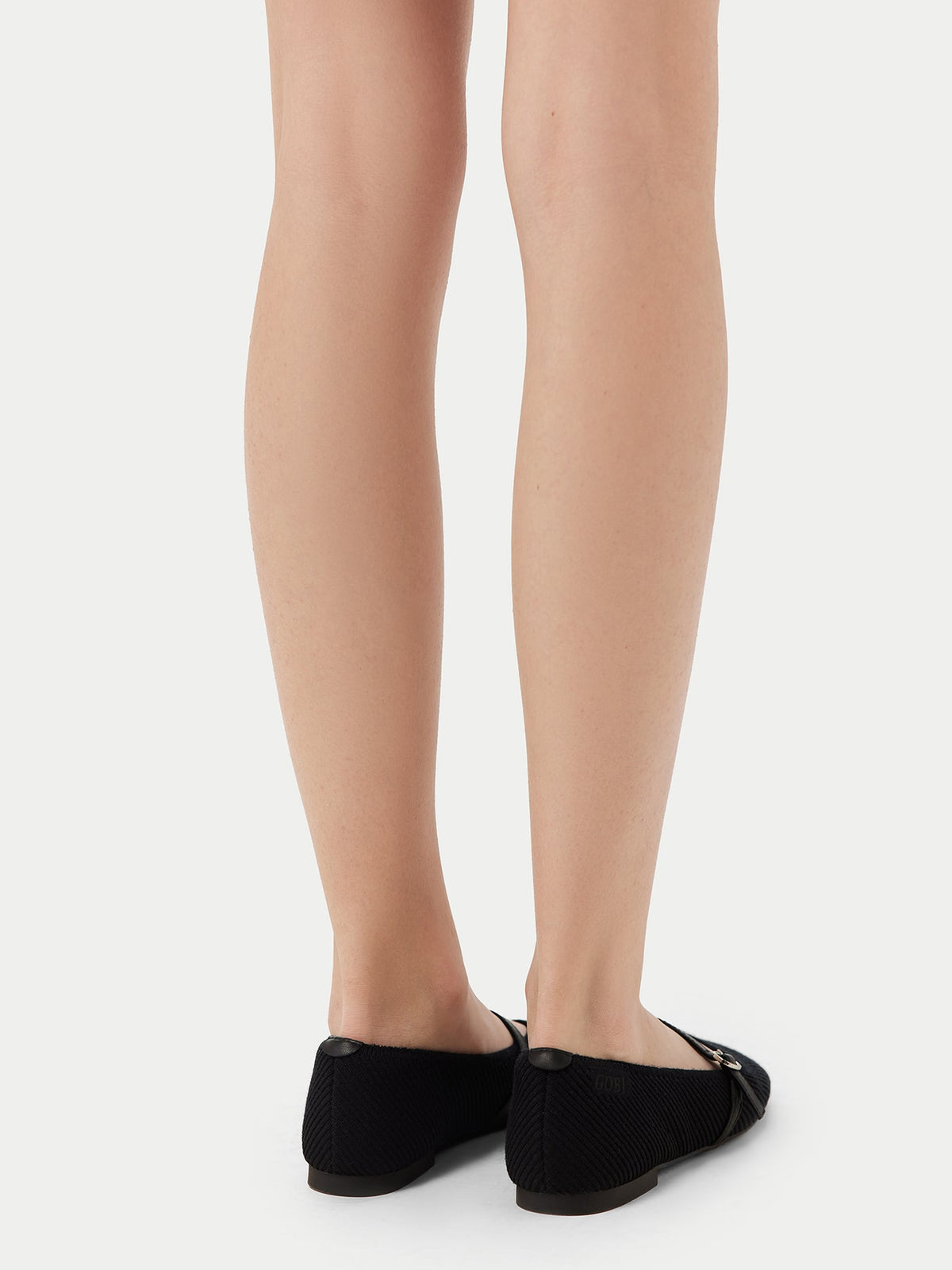Mercerized Wool Cashmere Knitted Ballet Flats — Graphite Black