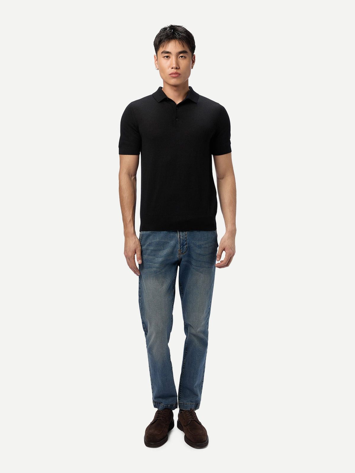 Men Classic Polo Shirt With Short Sleeve — Graphite Black