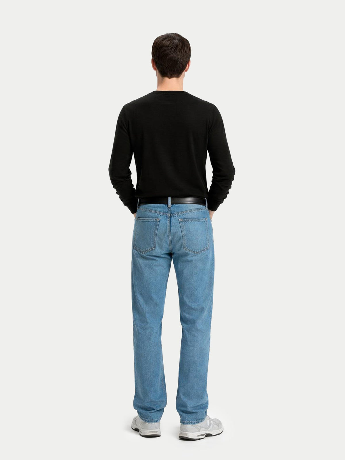 Cashmere Silk C-neck Sweater — Graphite Black
