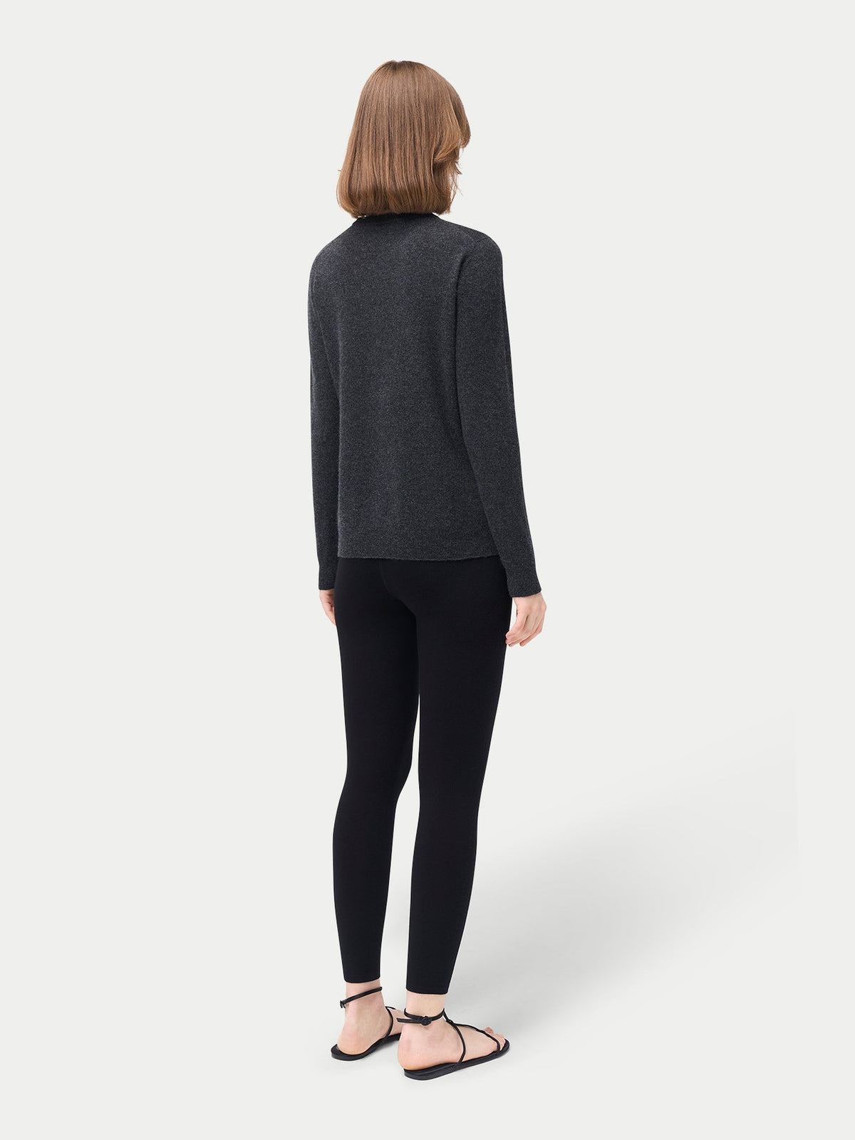 Women's Silk Cashmere Leggings — Graphite Black