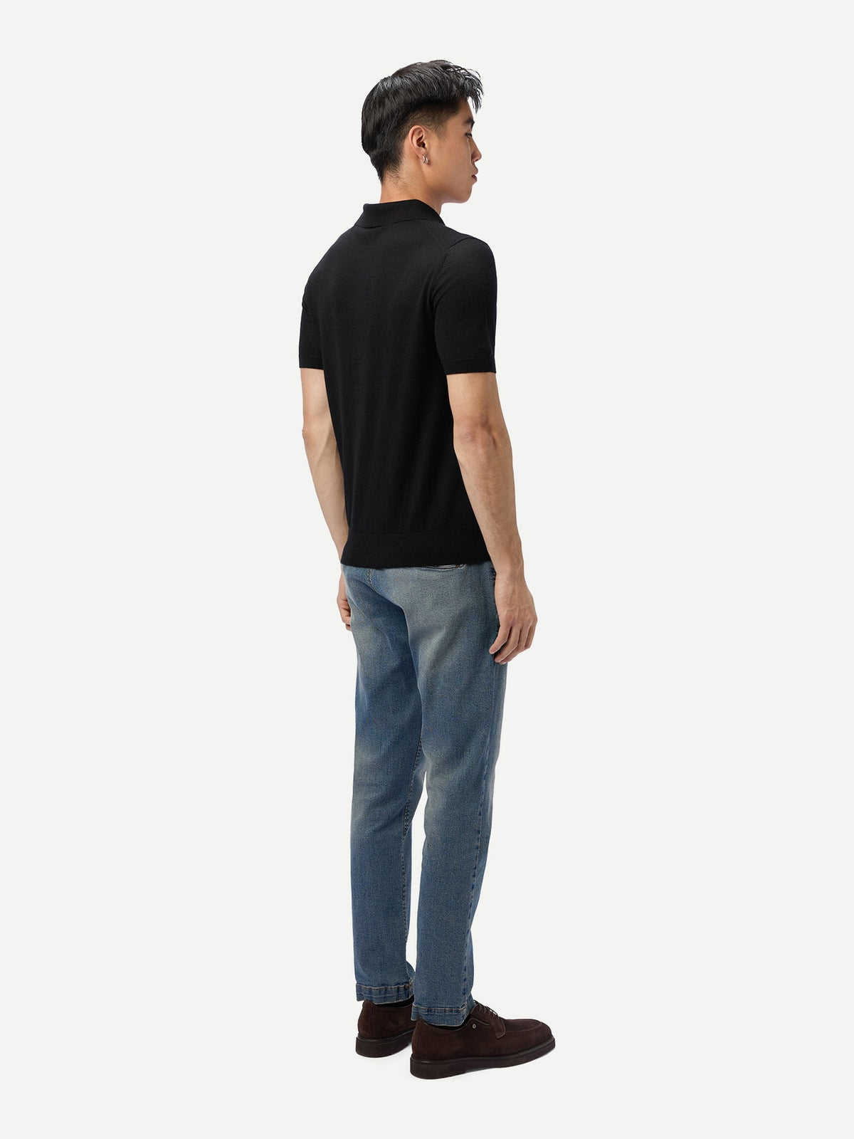 Men Classic Polo Shirt With Short Sleeve — Graphite Black
