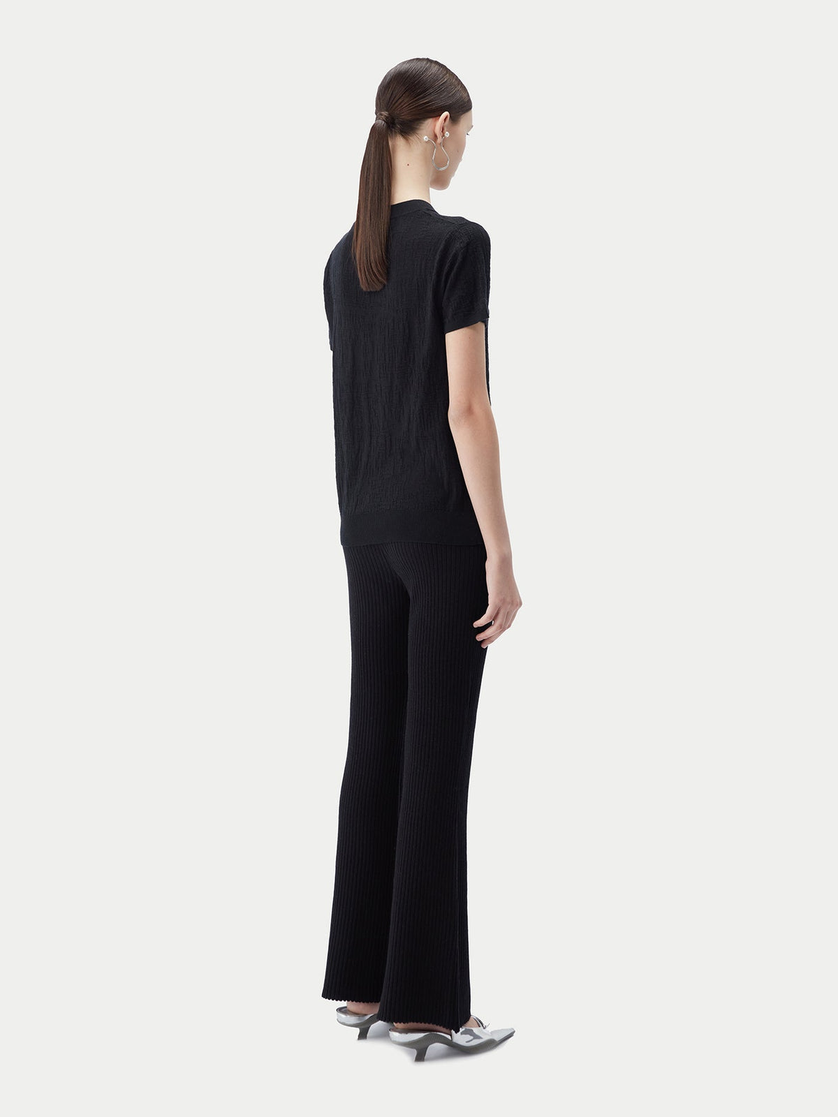 Silk Cashmere T-shirt — Graphite Black