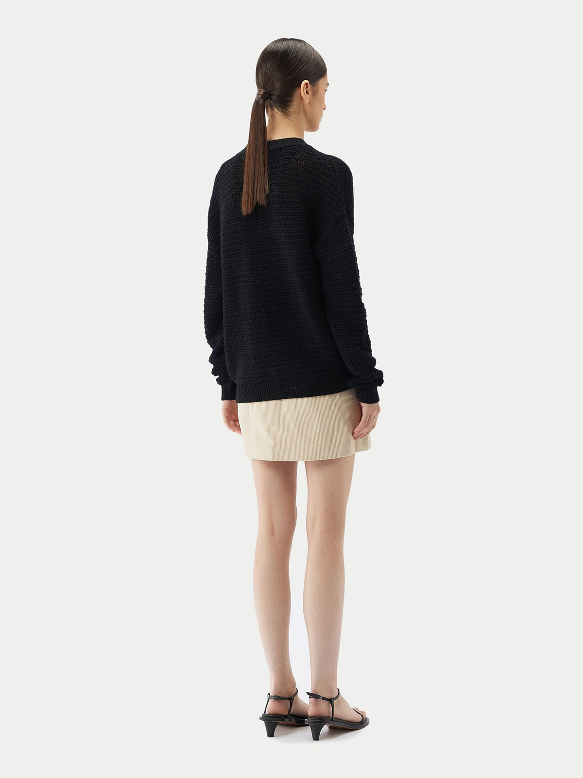 Cotton Cashmere Cardigan — Graphite Black