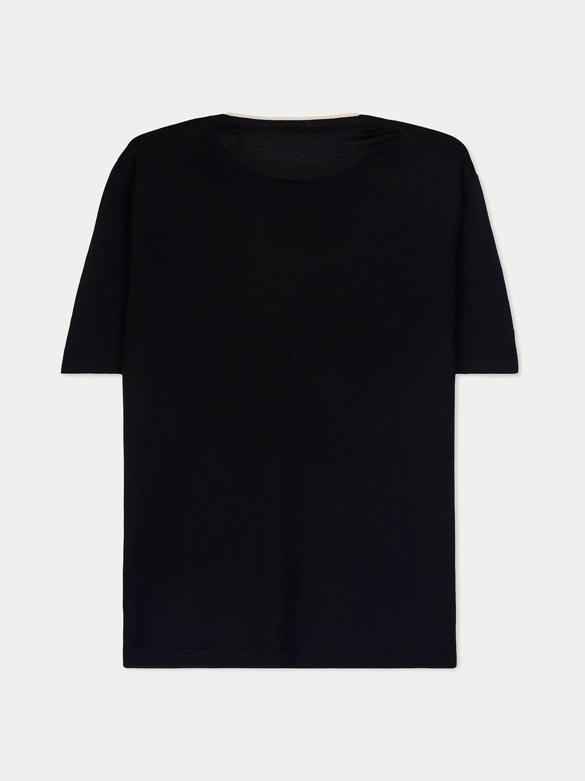 Cashmere Silk Double-collar T-shirt — Graphite Black
