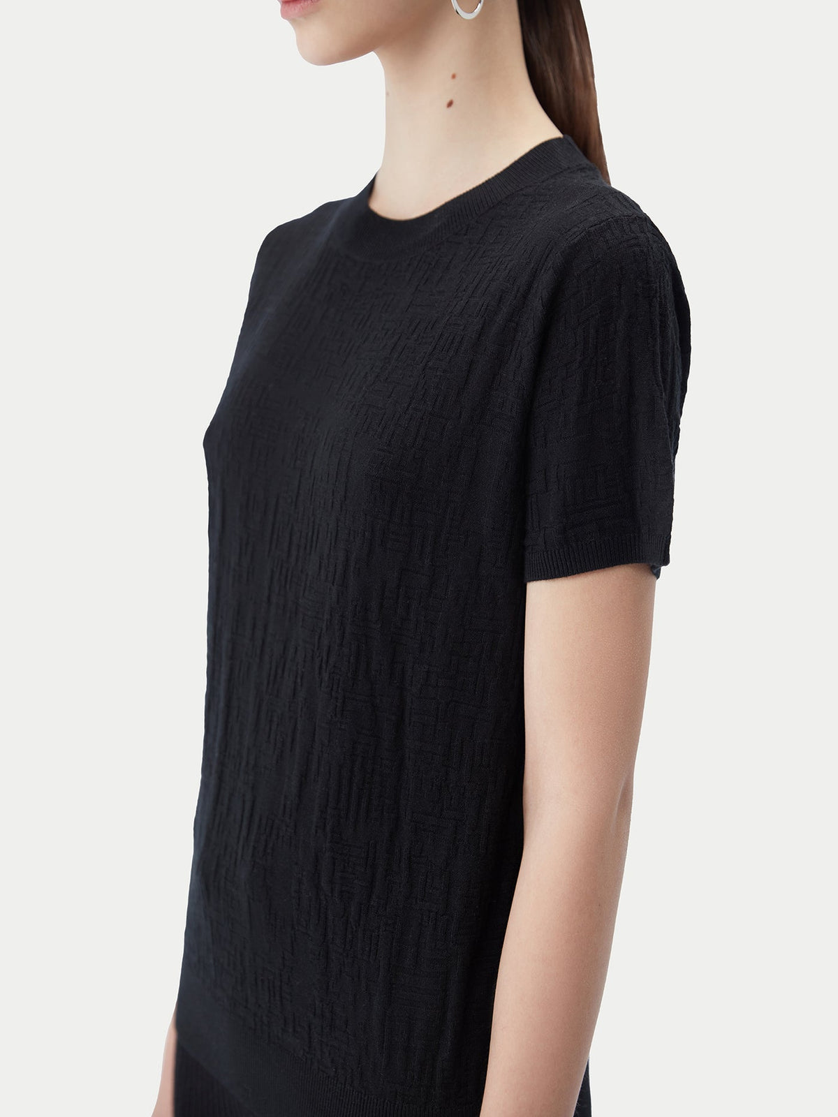 Silk Cashmere T-shirt — Graphite Black