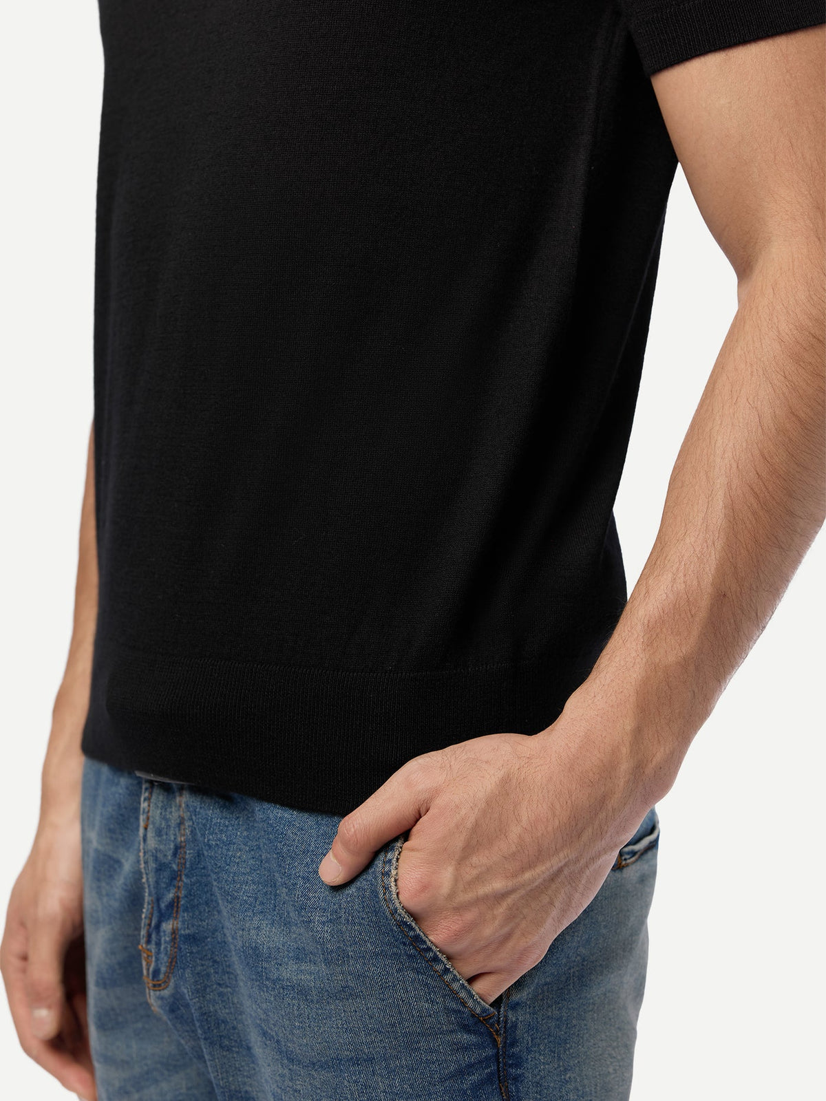 Men Classic Polo Shirt With Short Sleeve — Graphite Black