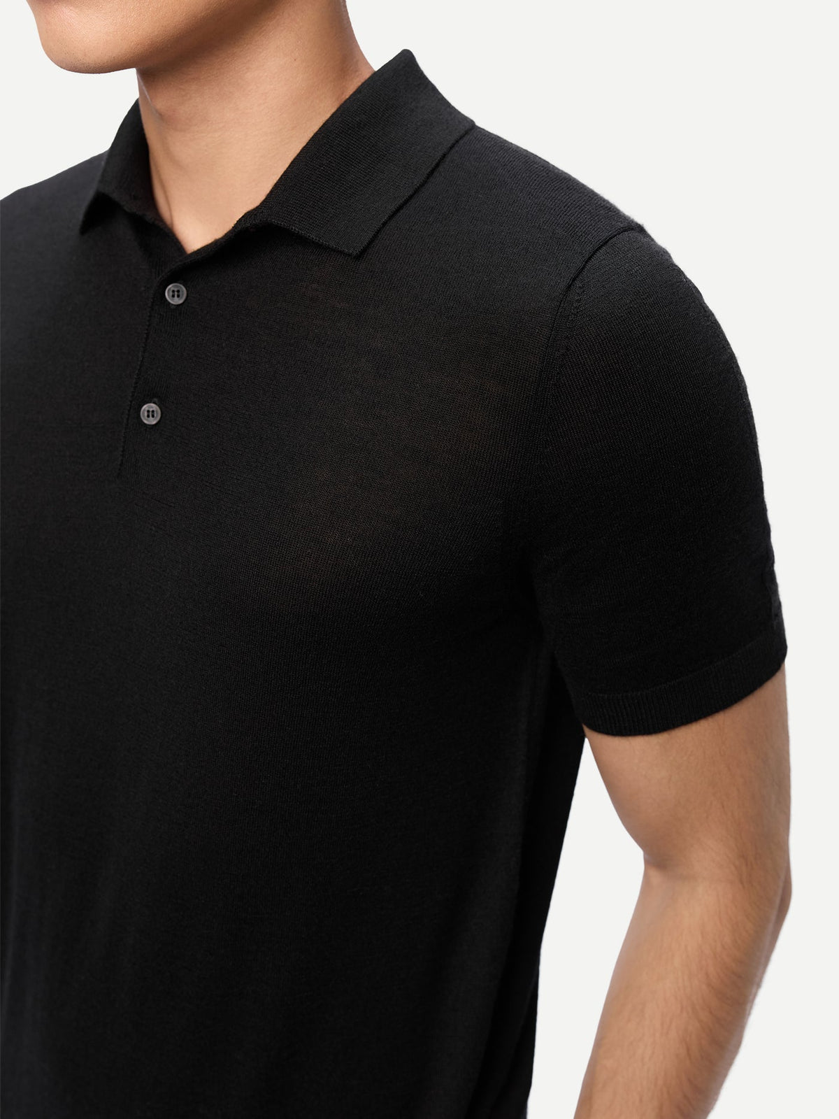 Men Classic Polo Shirt With Short Sleeve — Graphite Black