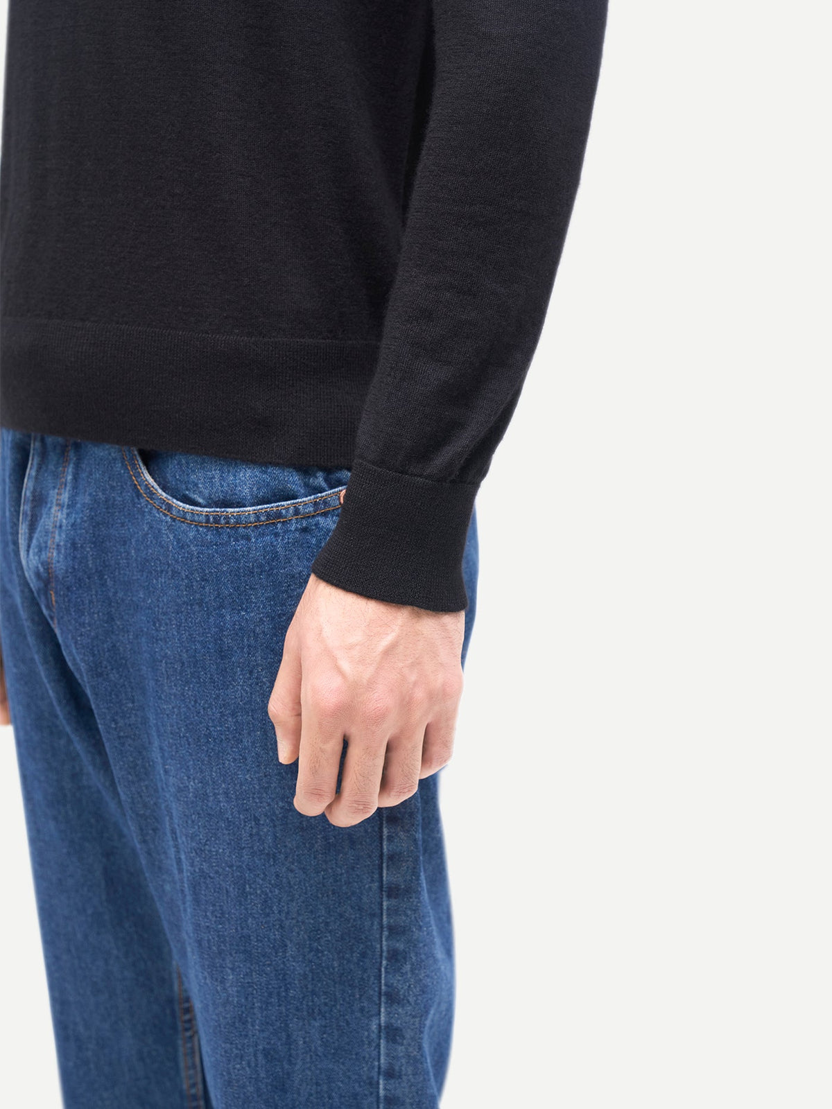 Men Classic Polo Shirt With Long Sleeve — Graphite Black