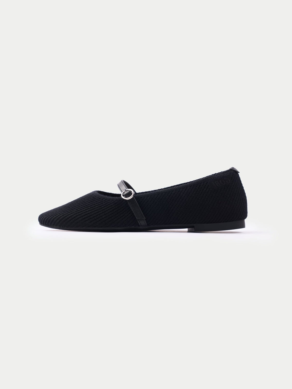 Mercerized Wool Cashmere Knitted Ballet Flats — Graphite Black