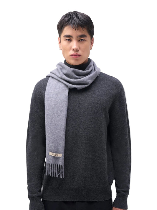 Cashmere Woven Scarf — Gray