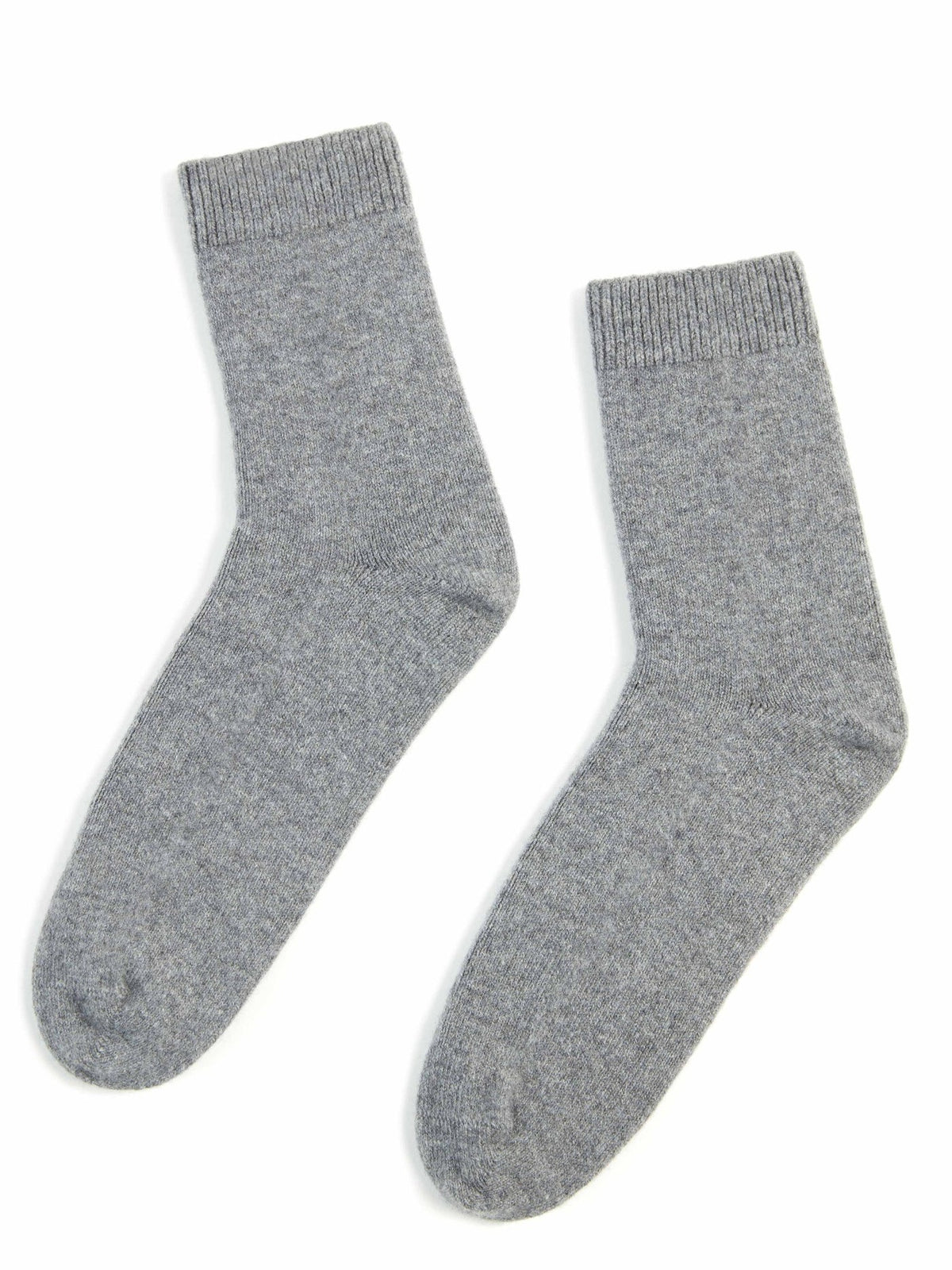 Unisex Cashmere Rib Knit Bed Socks — Gray