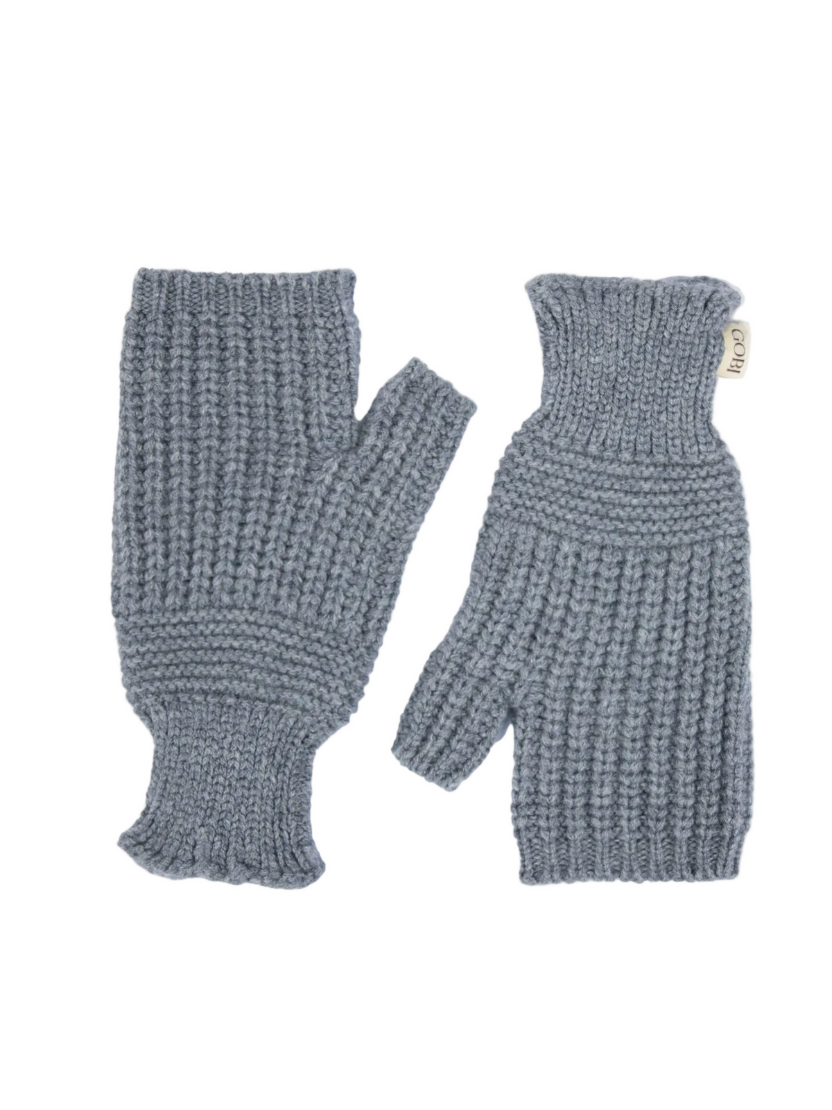 Rib-knit Cashmere Gloves — Gray