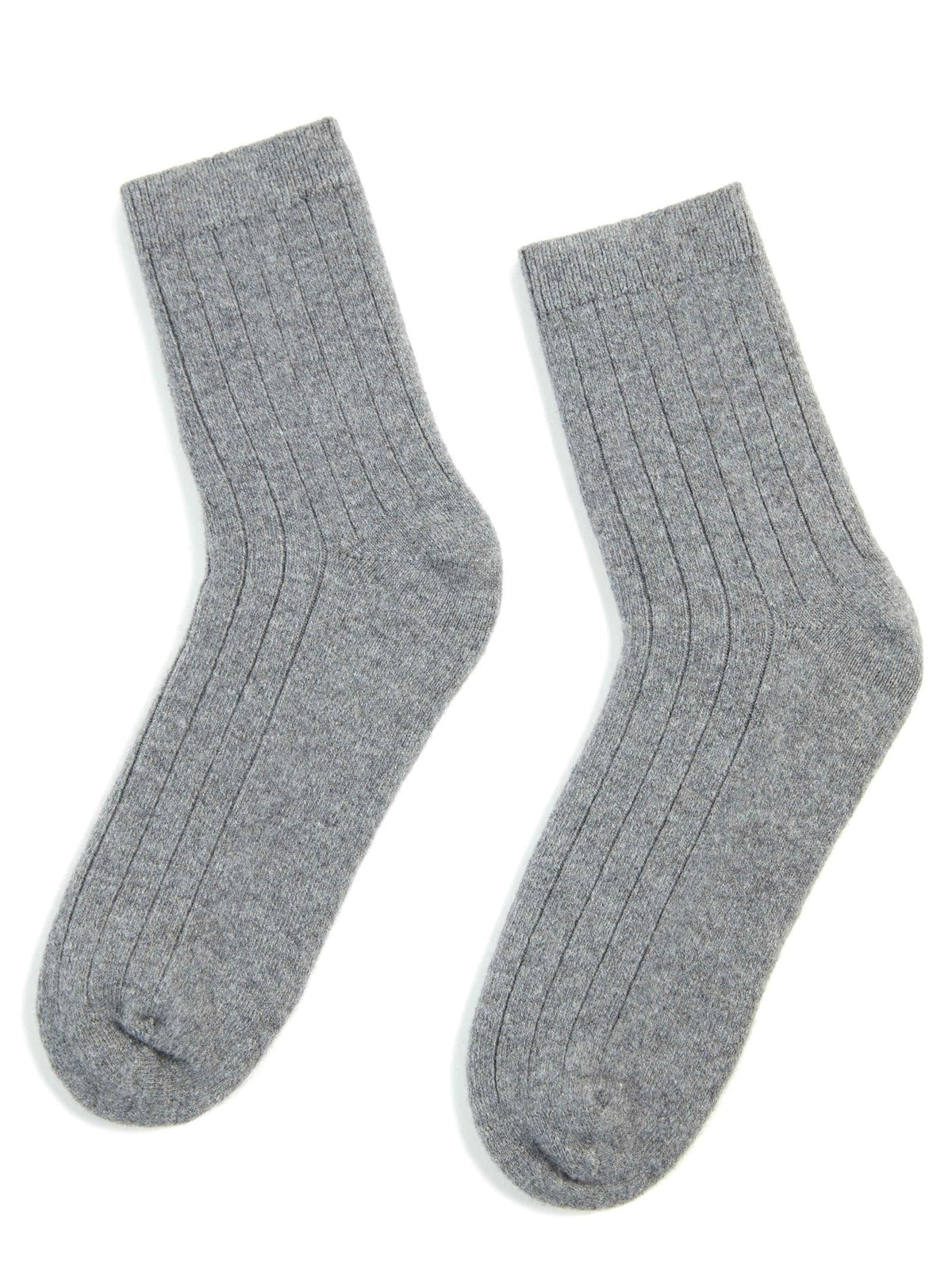 Unisex Cashmere Trim Knit Bed Socks — Gray