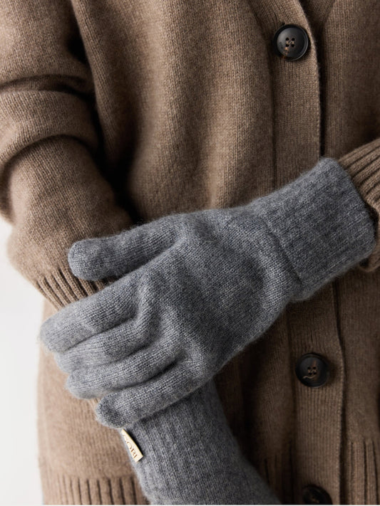 Essential Knit Cashmere Gloves — Gray