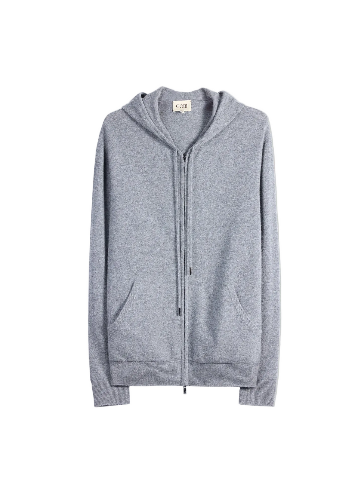 Men's Zip-up Cashmere Hoodie — Gray