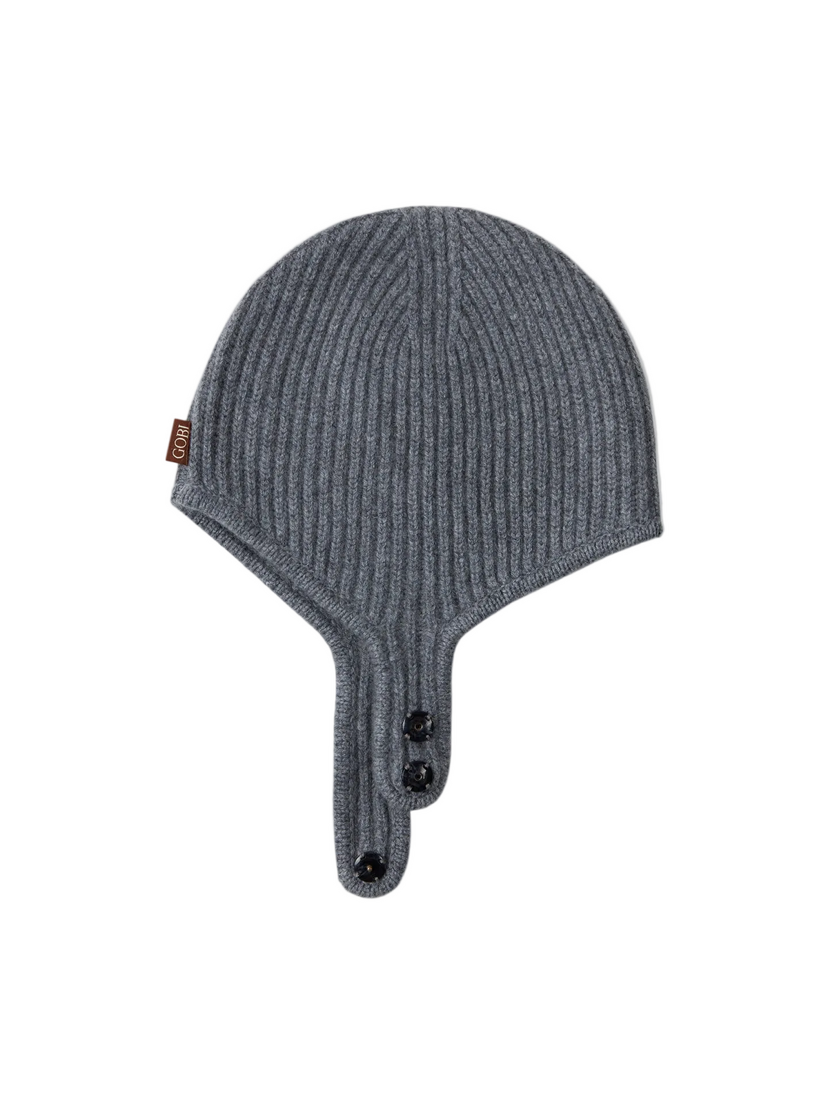 Knitted Aviator Cap — Gray