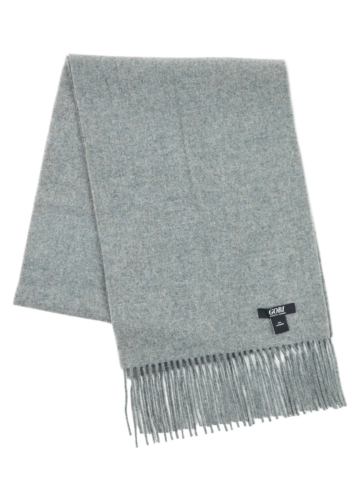 Cashmere Fringed Scarf — Gray