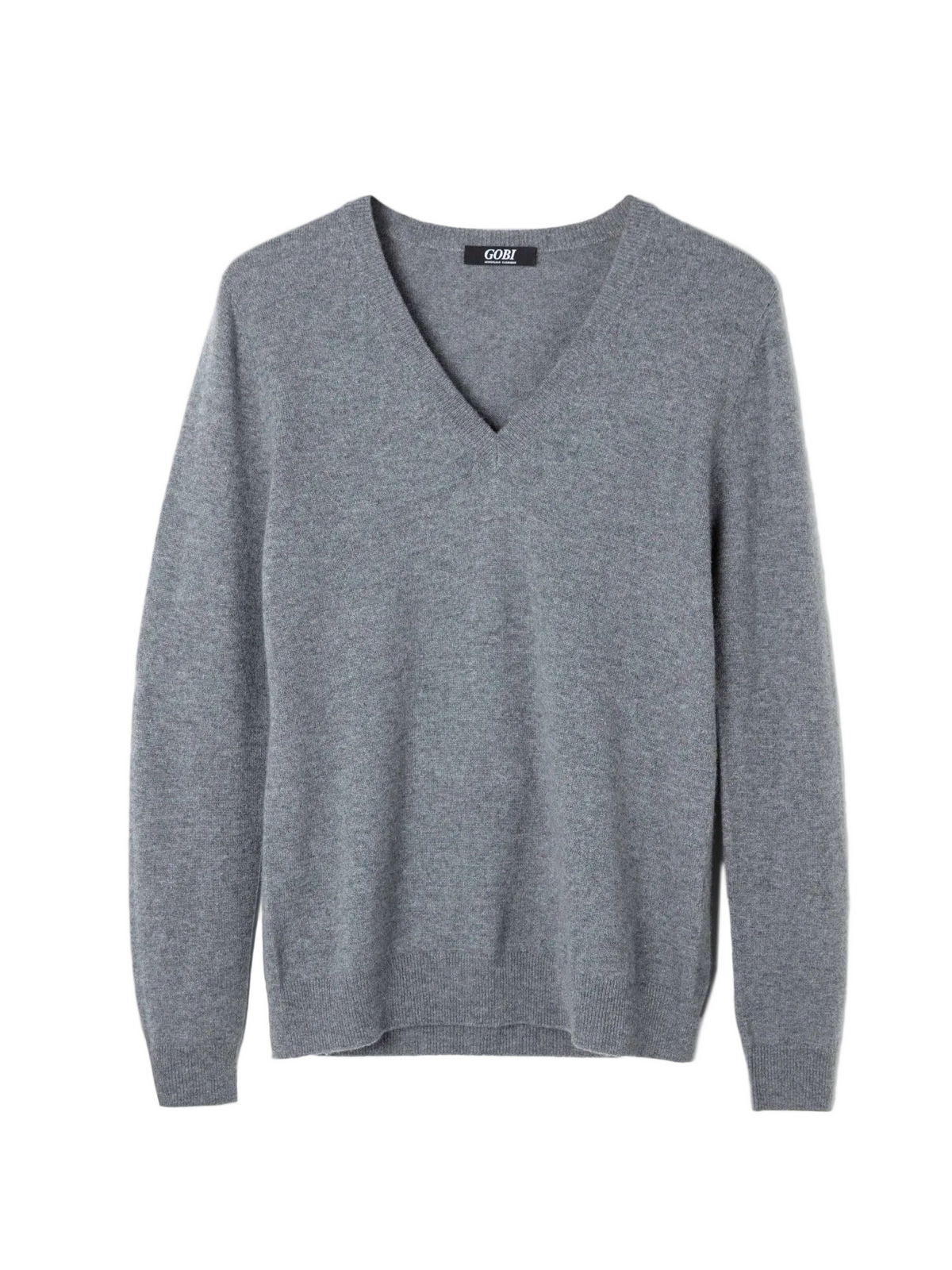 Essential Cashmere V-neck Sweater — Gray