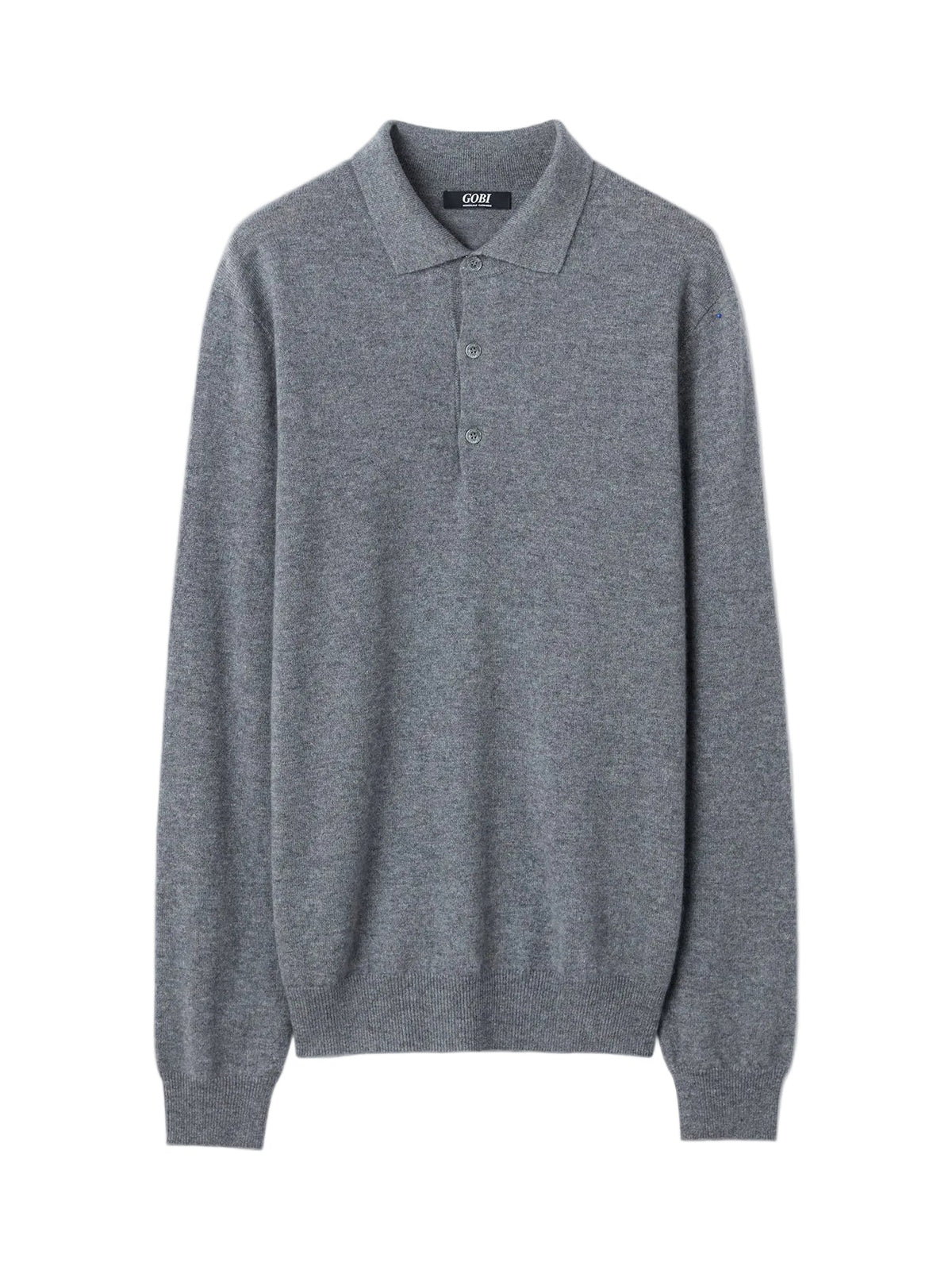 Essential Cashmere Polo Sweater — Gray