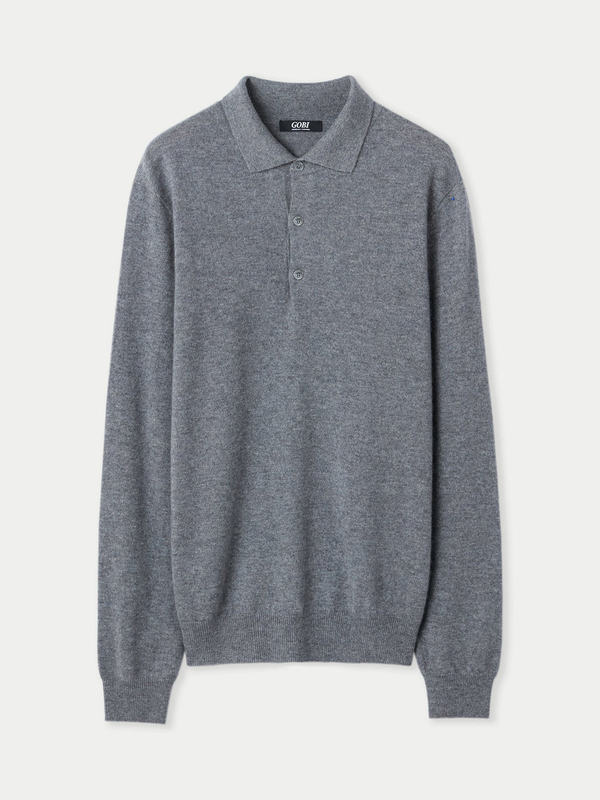 Essential Cashmere Polo Sweater — Gray