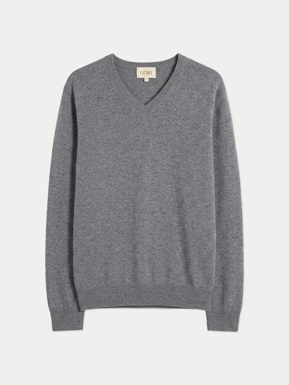 Timeless V-neck Cashmere Sweater — Gray