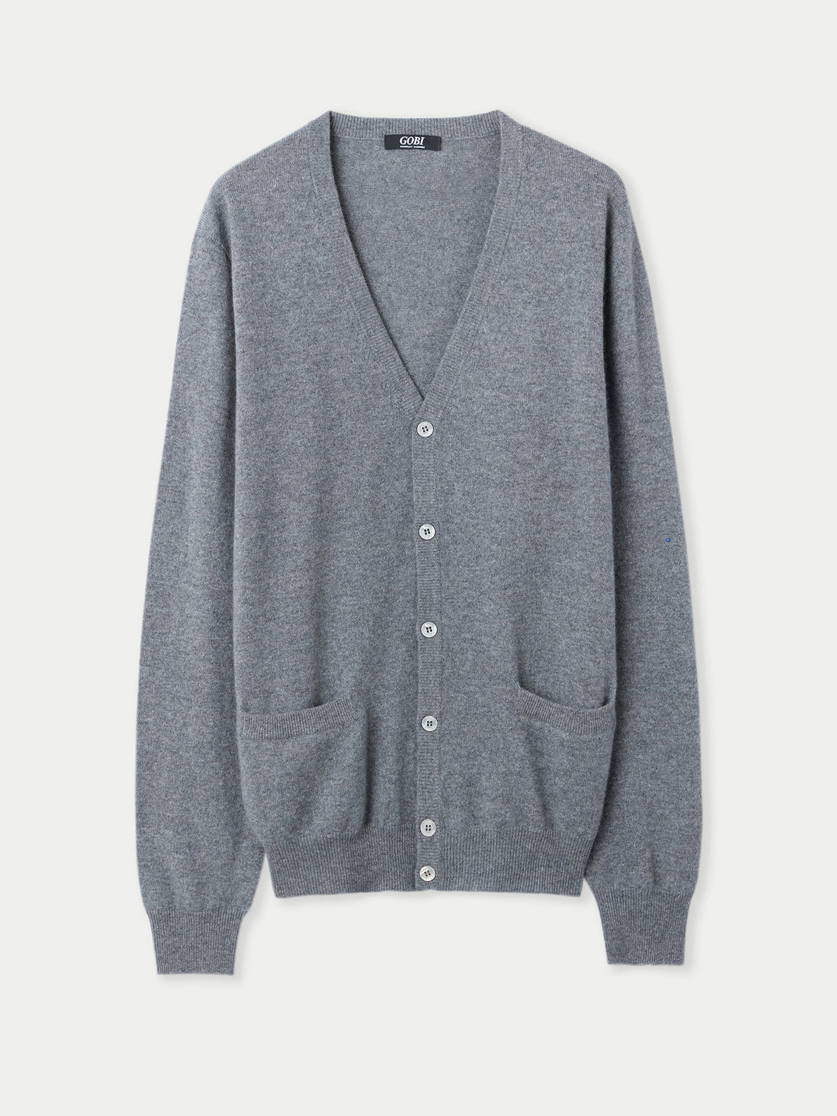 Essential Cashmere V-neck Cardigan — Gray