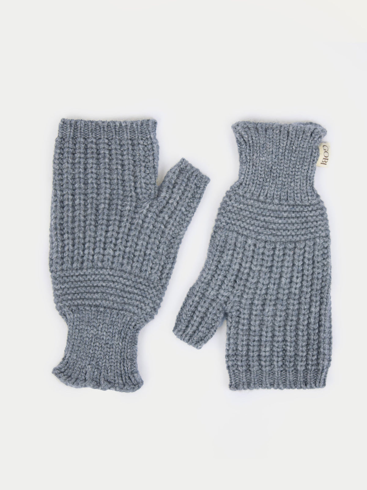 Rib-knit Cashmere Gloves — Gray