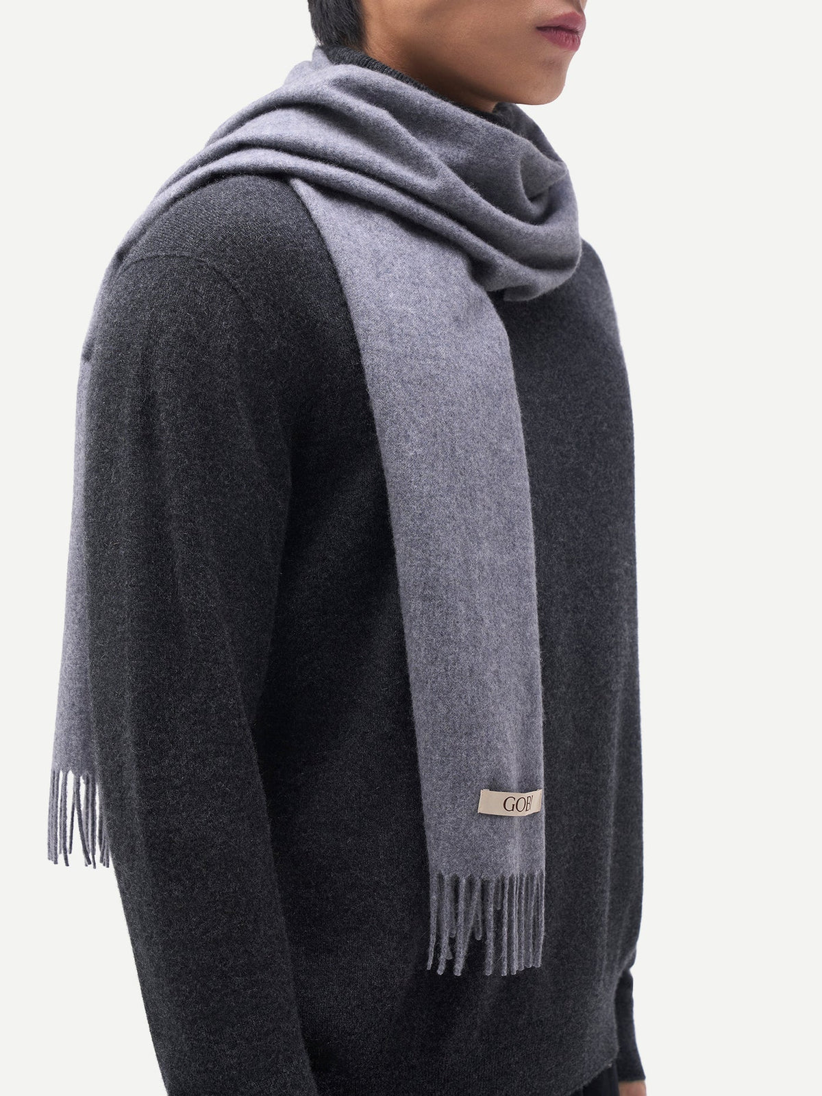 Cashmere Woven Scarf — Gray