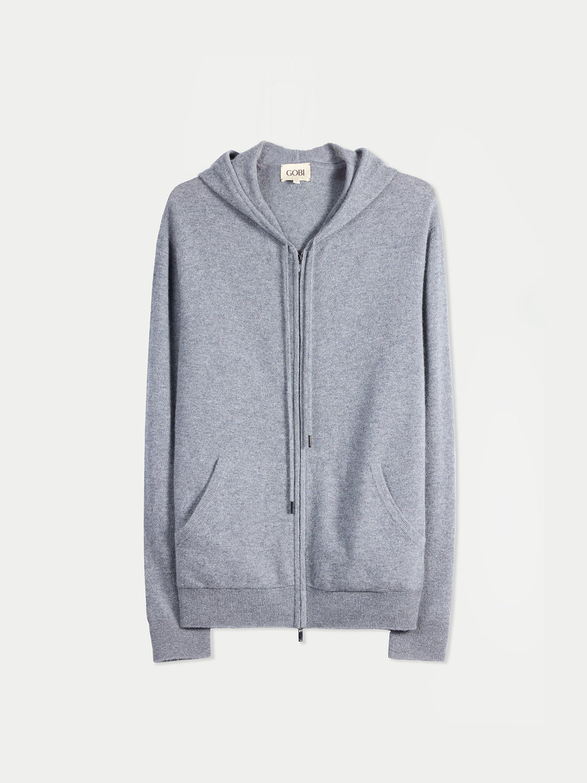 Men's Zip-up Cashmere Hoodie — Gray