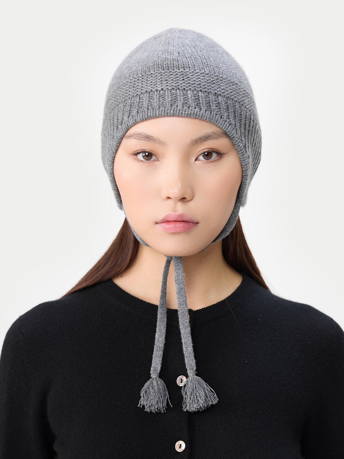 Ultimate Warmth Knit Tie Hat — Gray