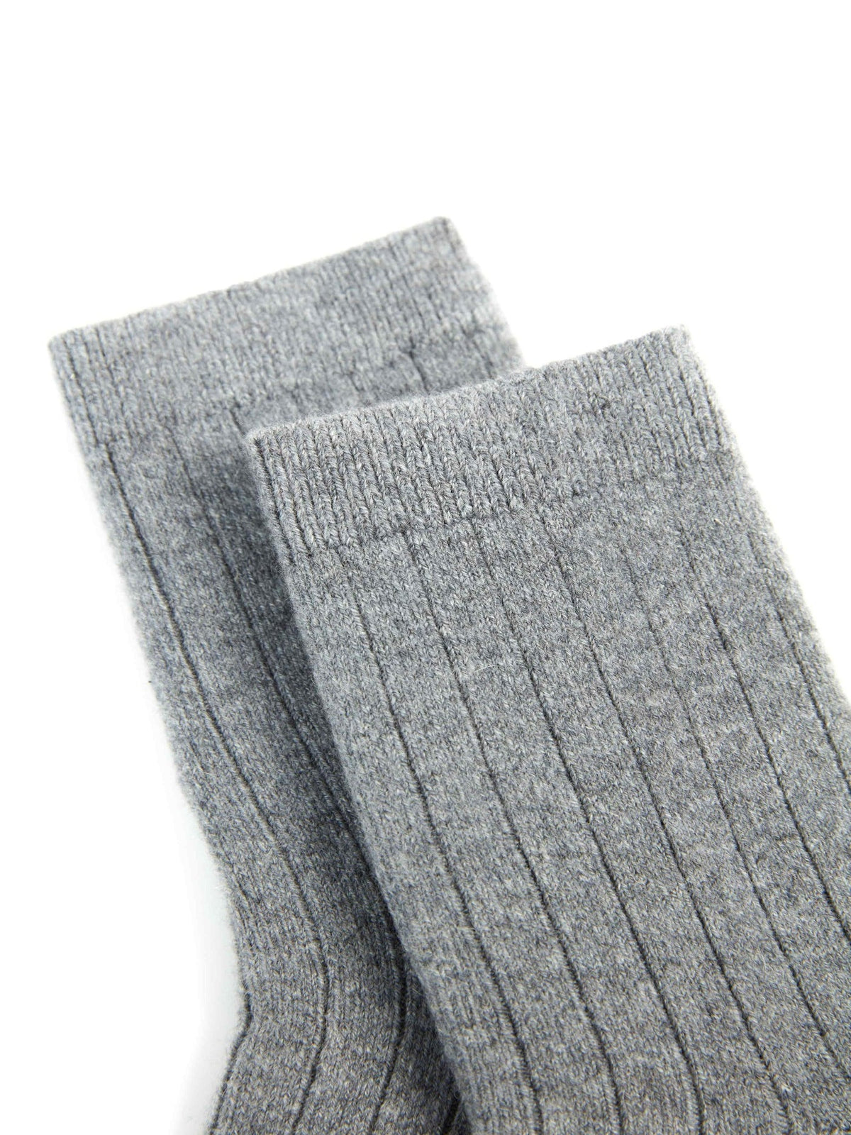 Unisex Cashmere Trim Knit Bed Socks — Gray