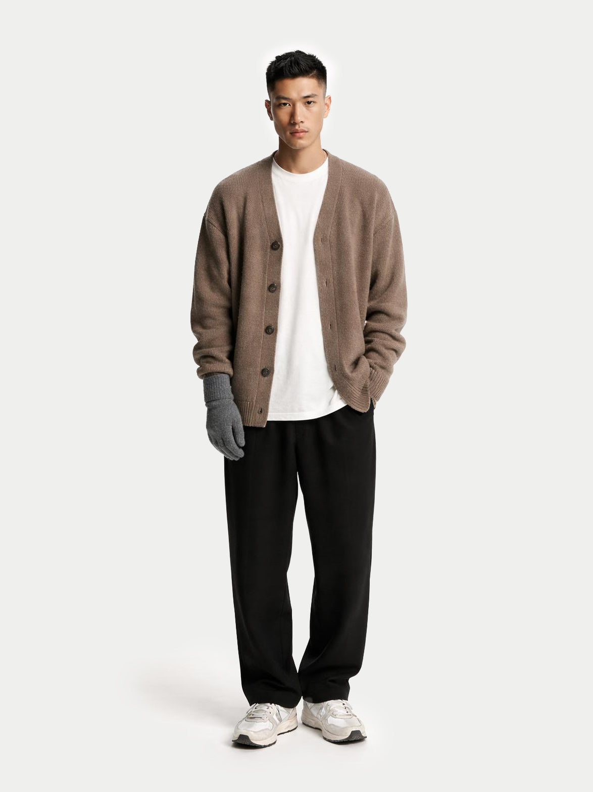 Essential Knit Cashmere Gloves — Gray