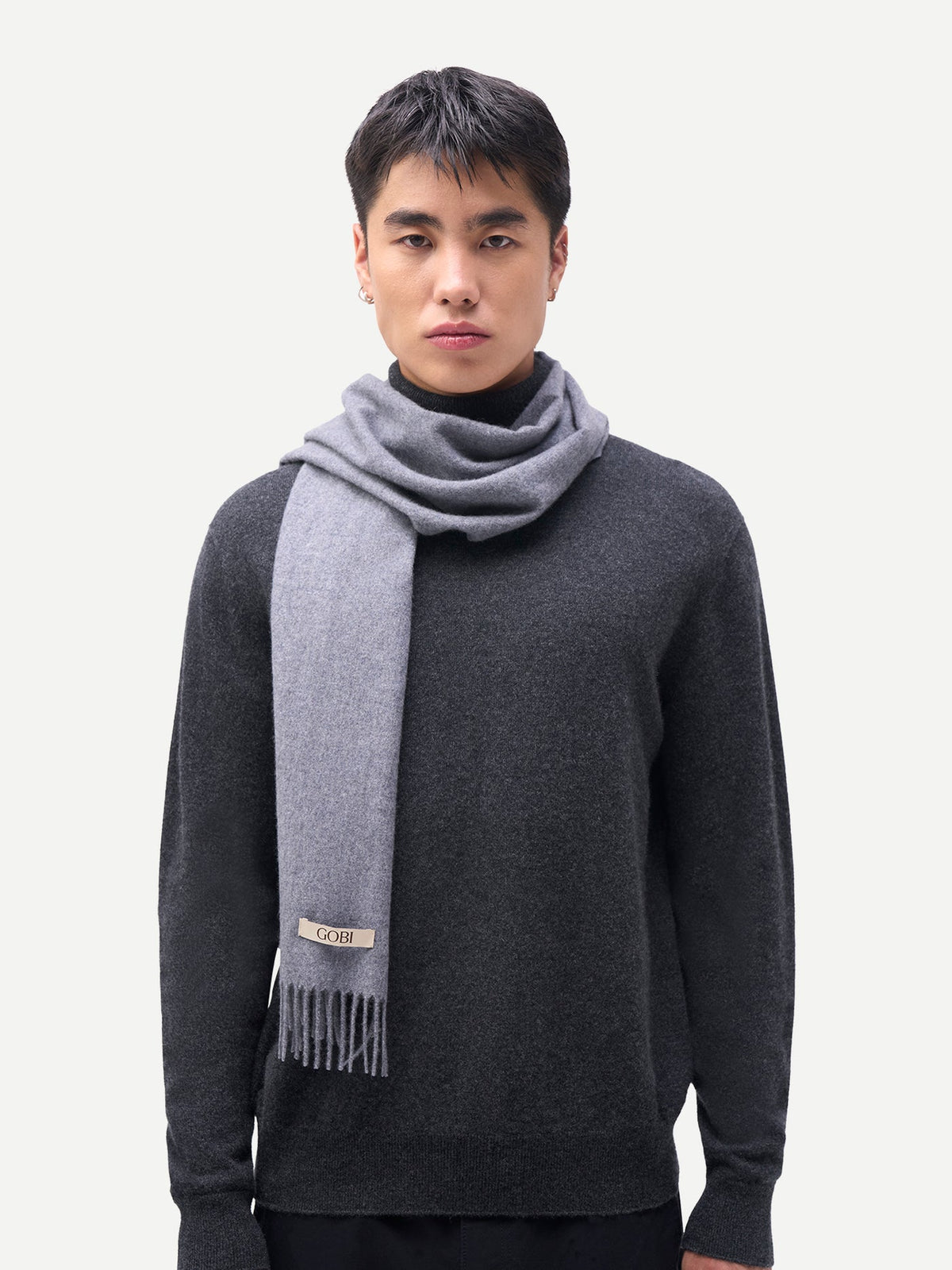 Cashmere Woven Scarf — Gray