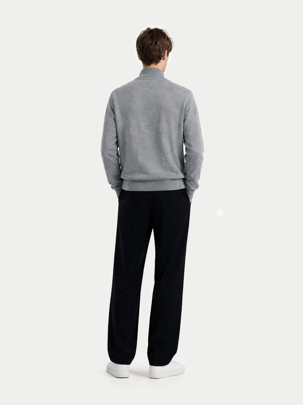 Essential Full-zip Cashmere Cardigan — Gray